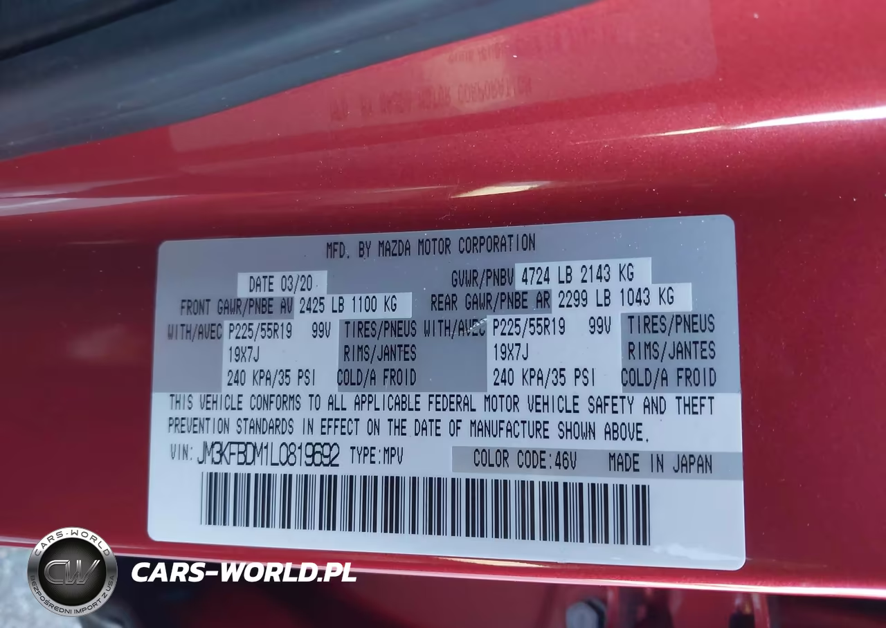 2020 Mazda Cx-5 Grand Touring VIN:JM3KFBDM1L0819692 - 9