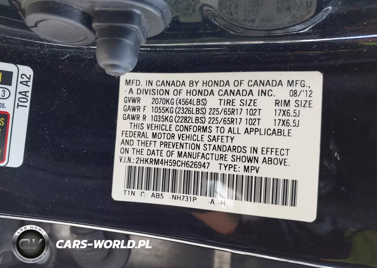 2012 Honda Cr-V Ex VIN:2HKRM4H59CH626947 - 9