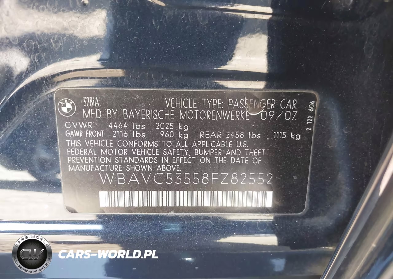 2008 BMW 328I VIN:WBAVC53558FZ82552 - 9