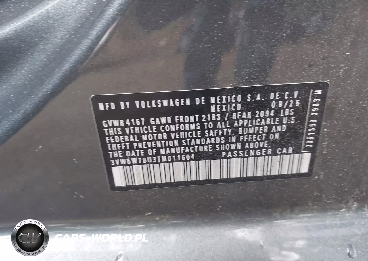 2026 Volkswagen Jetta S VIN:3VW5W7BU3TM011604 - 9