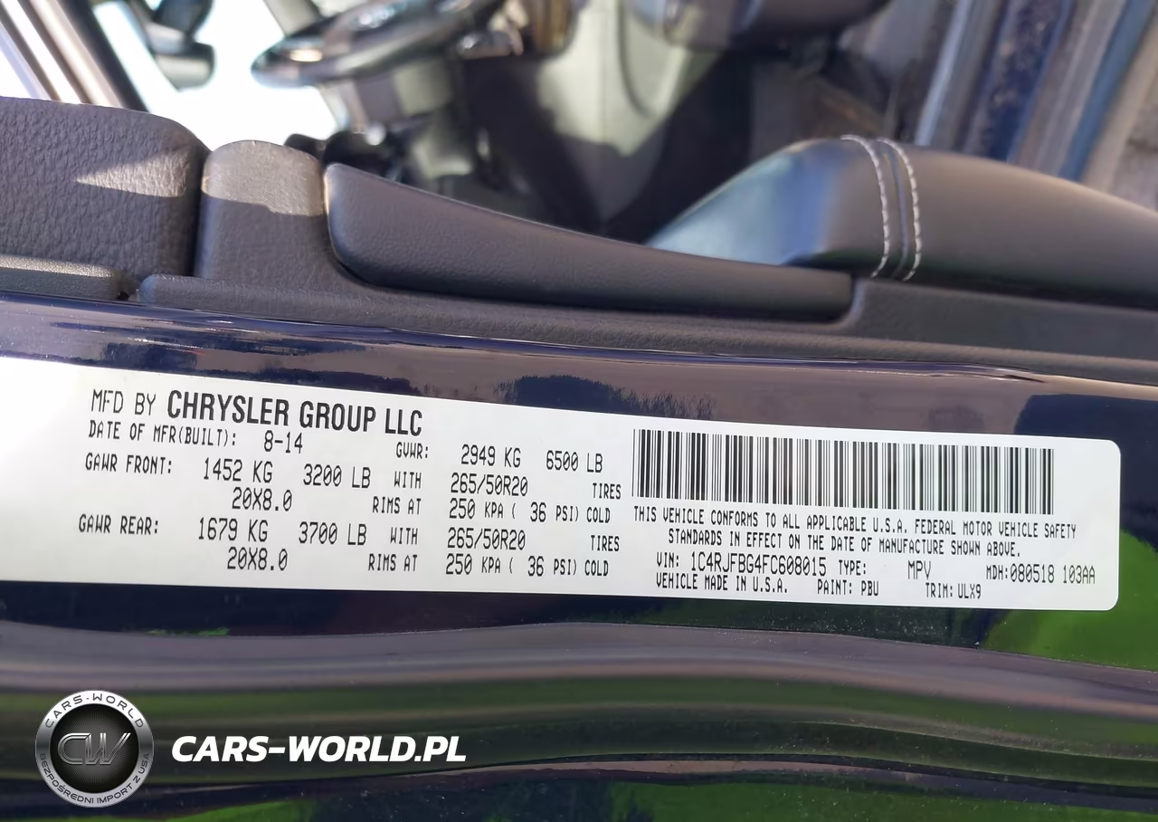 2015 Jeep Grand Cherokee Limited VIN:1C4RJFBG4FC608015 - 9