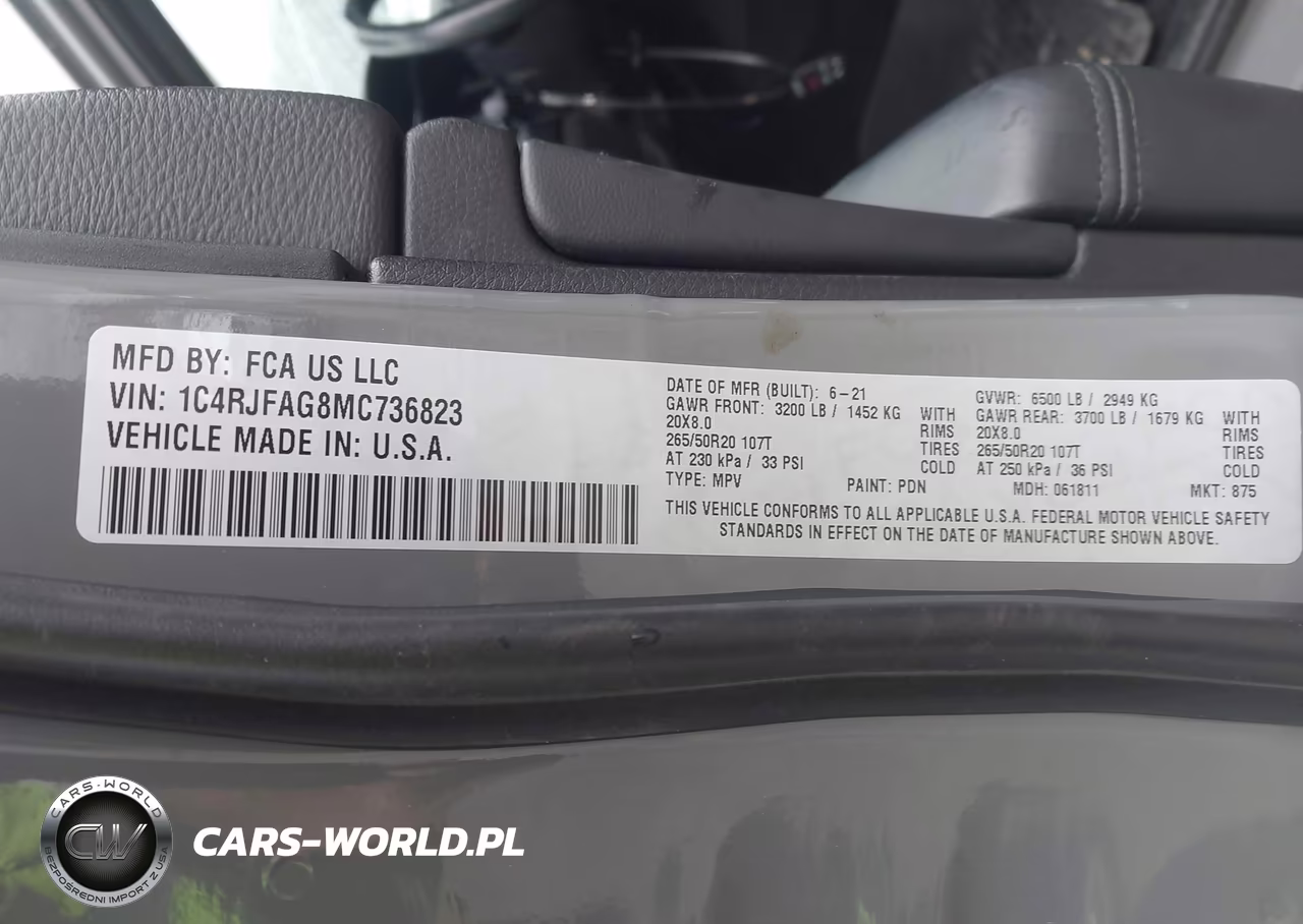 2021 Jeep Grand Cherokee Laredo X 4X4 VIN:1C4RJFAG8MC736823 - 9