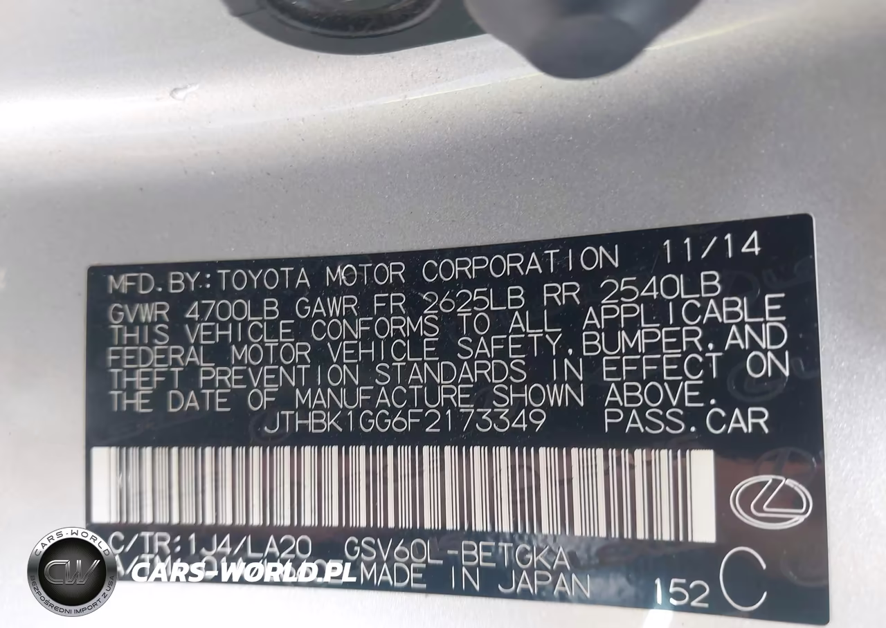 2015 Lexus Es 350 VIN:JTHBK1GG6F2173349 - 9