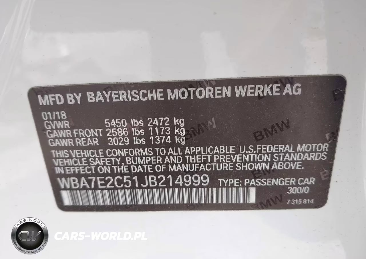 2018 BMW 740I VIN:WBA7E2C51JB214999 - 9