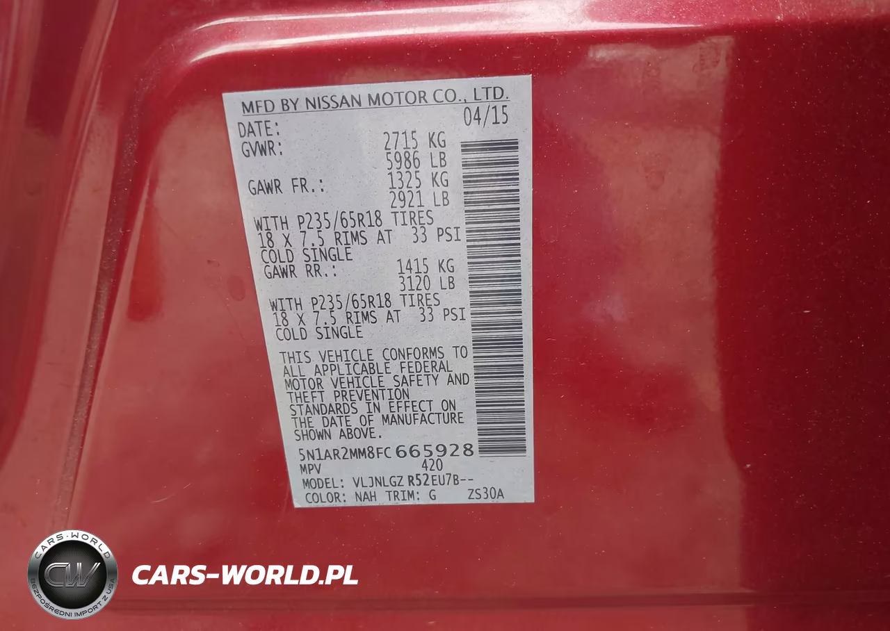 2015 Nissan Pathfinder Sl VIN:5N1AR2MM8FC665928 - 9