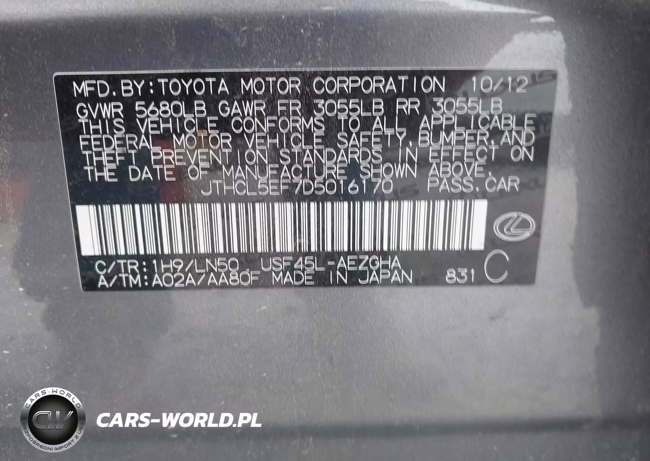 2013 Lexus Ls 460 VIN:JTHCL5EF7D5016170 - 9