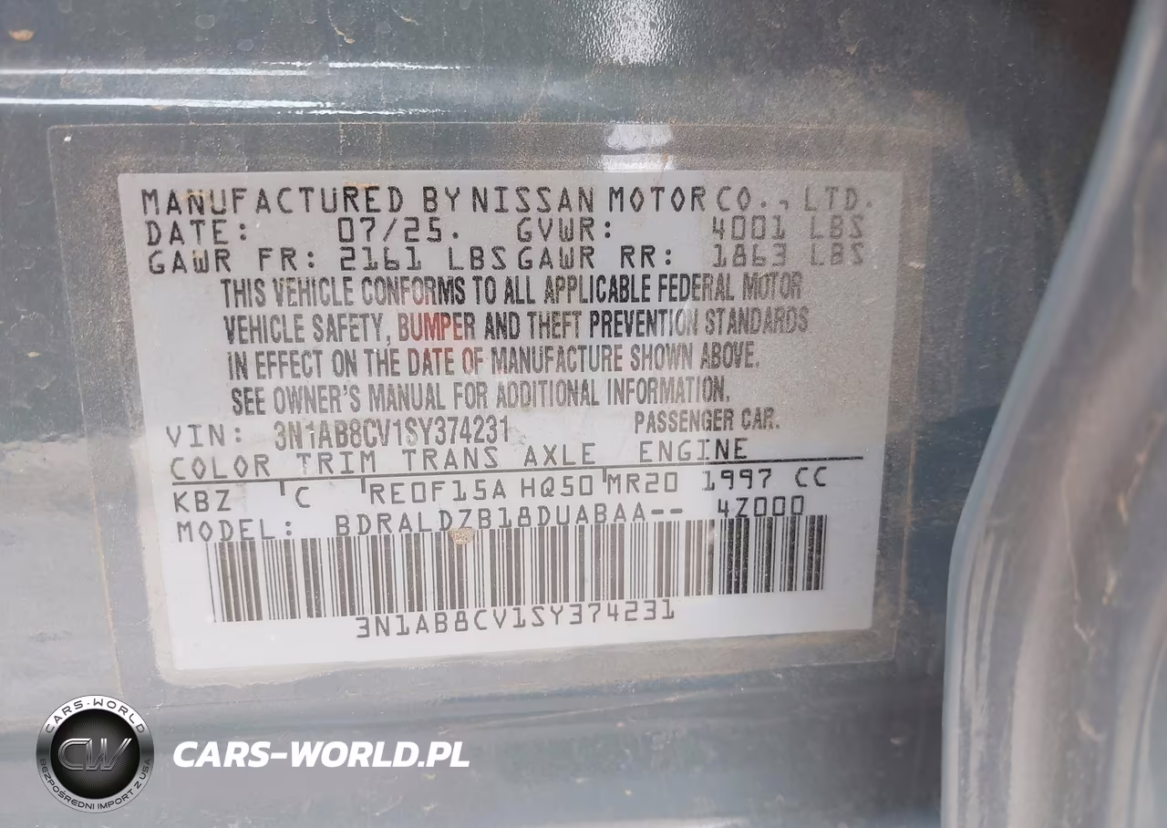 2025 Nissan Sentra Sv VIN:3N1AB8CV1SY374231 - 9