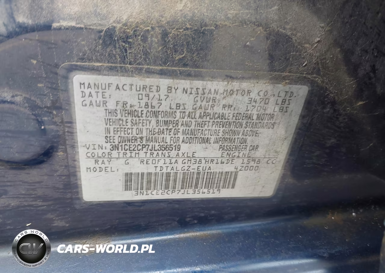 2018 Nissan Versa Note Sr VIN:3N1CE2CP7JL356519 - 9