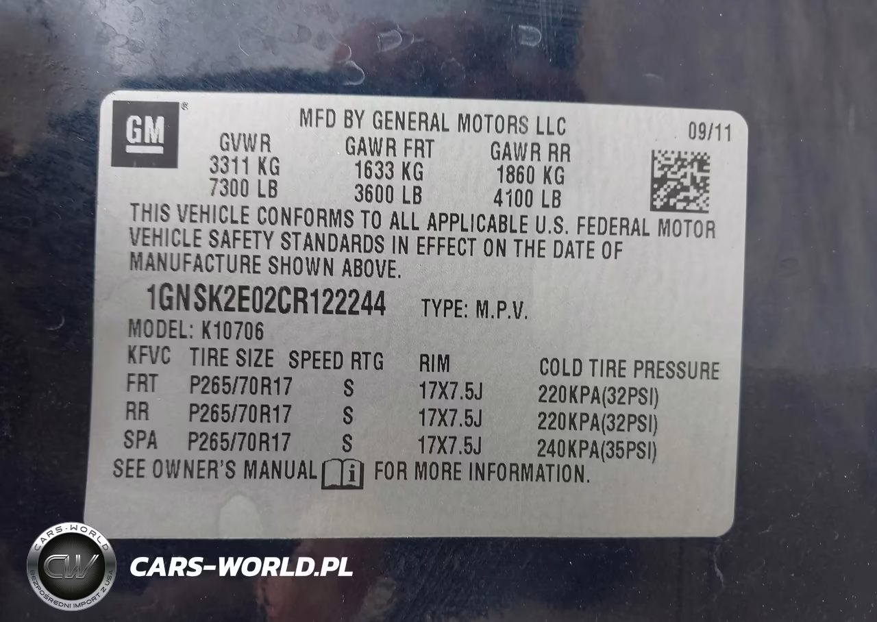 2012 Chevrolet Tahoe Commercial Fleet VIN:1GNSK2E02CR122244 - 9