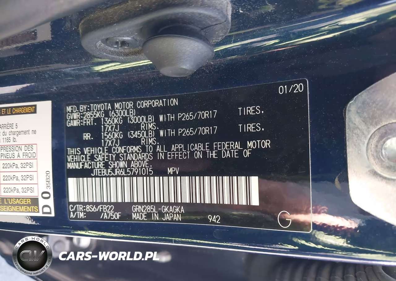 2020 Toyota 4Runner Sr5 VIN:JTEBU5JR6L5791015 - 9