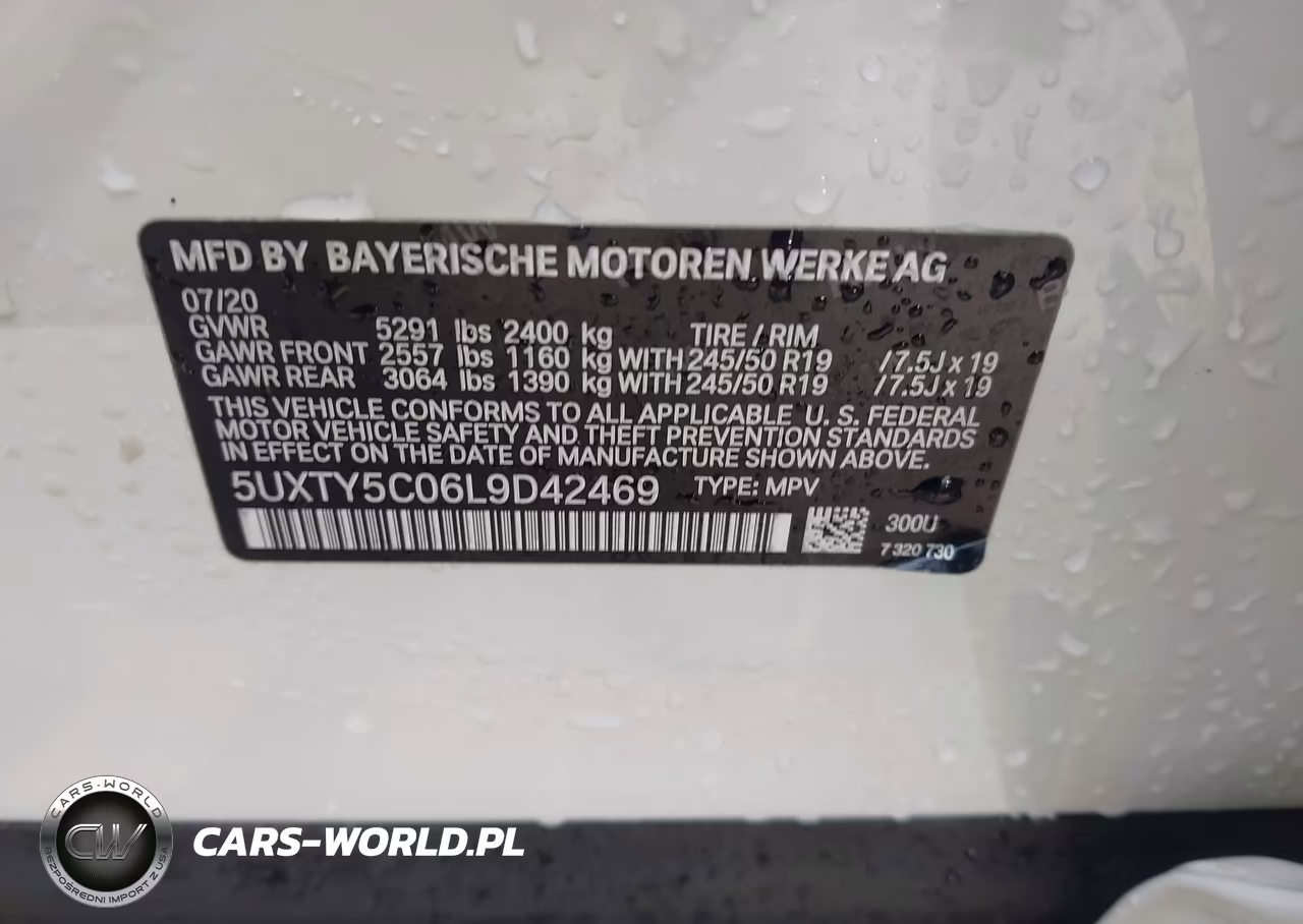 2020 BMW X3 xDrive30I VIN:5UXTY5C06L9D42469 - 9