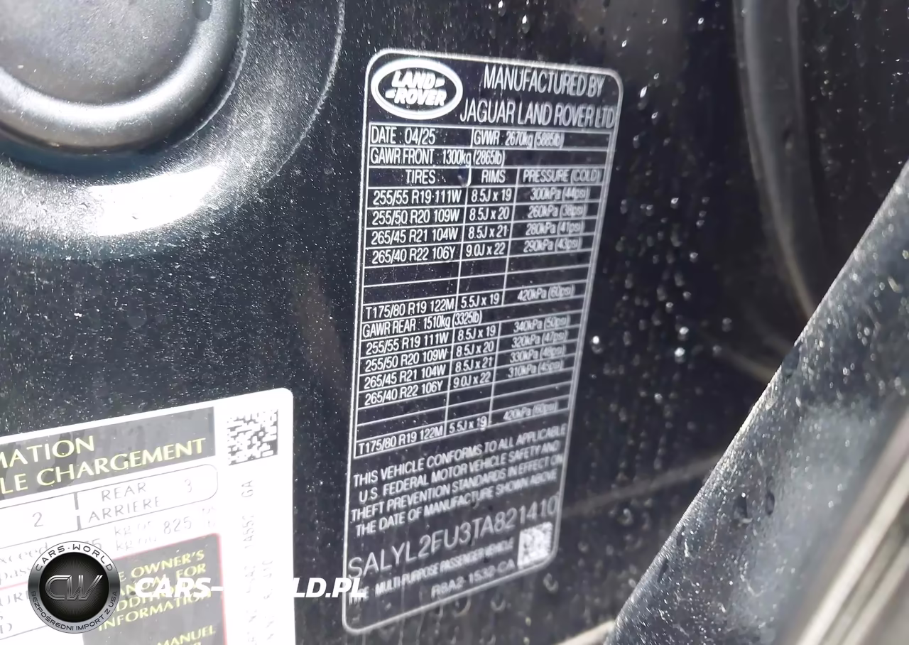 2026 Land Rover Range Rover Velar P400 Dynamic Se VIN:SALYL2FU3TA821410 - 9