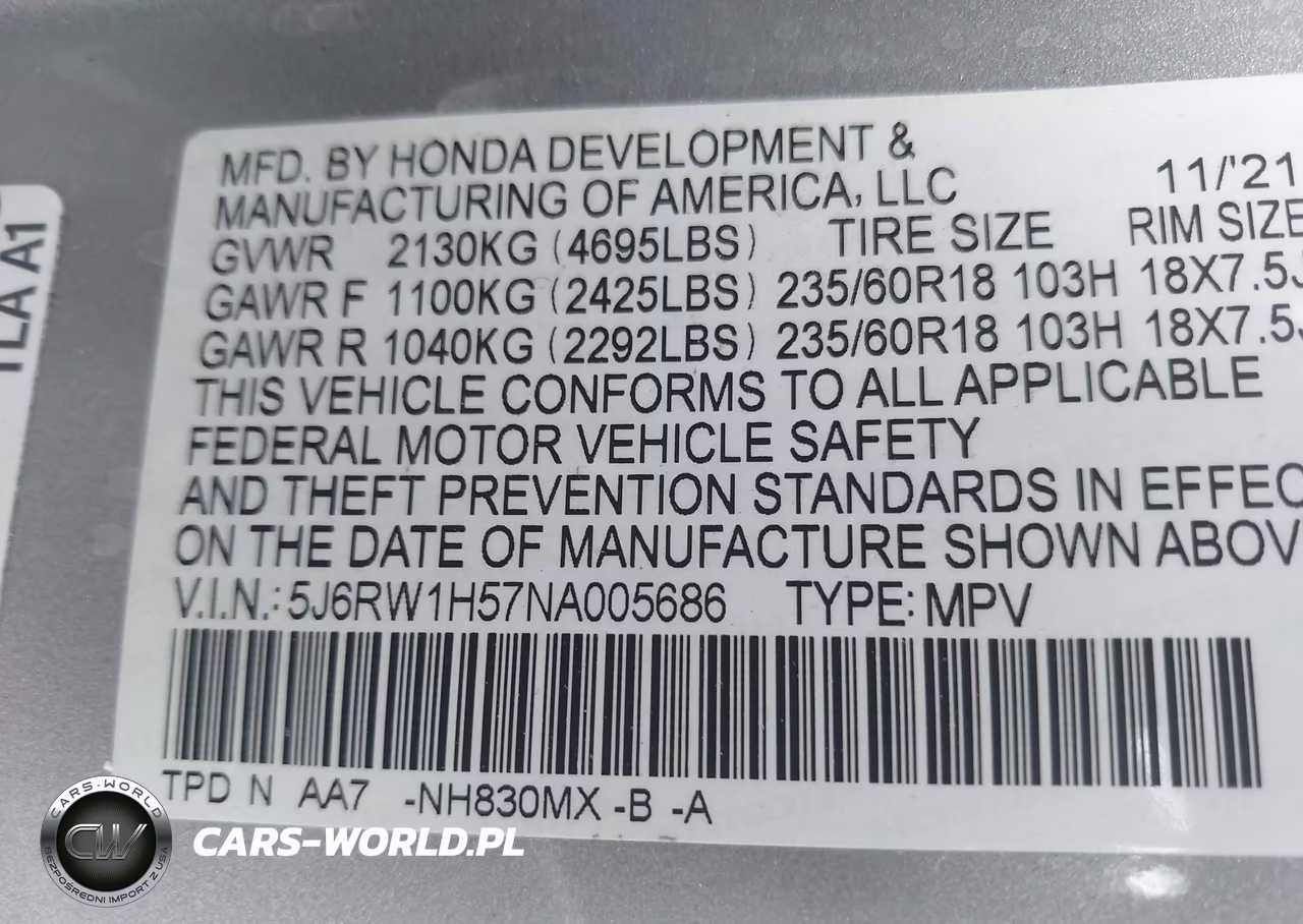 2022 Honda Cr-V 2Wd Ex VIN:5J6RW1H57NA005686 - 9