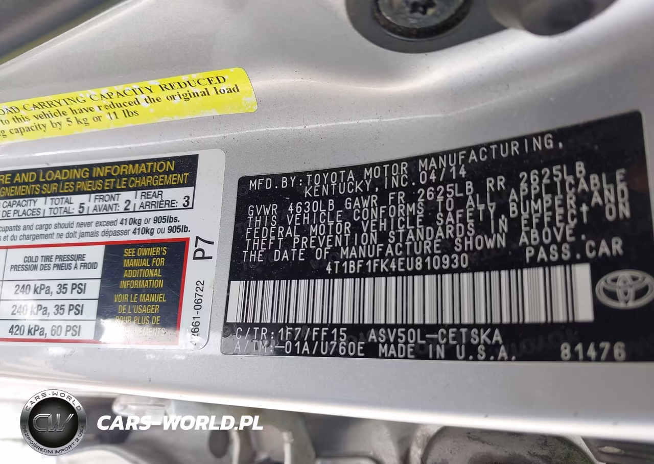 2014 Toyota Camry Se VIN:4T1BF1FK4EU810930 - 9