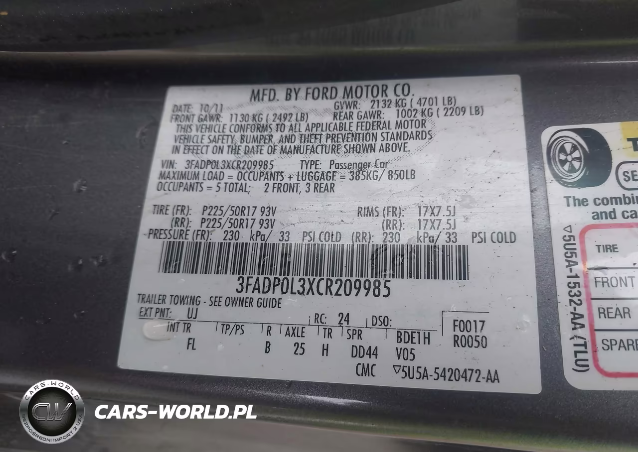 2012 Ford Fusion Hybrid VIN:3FADP0L3XCR209985 - 9