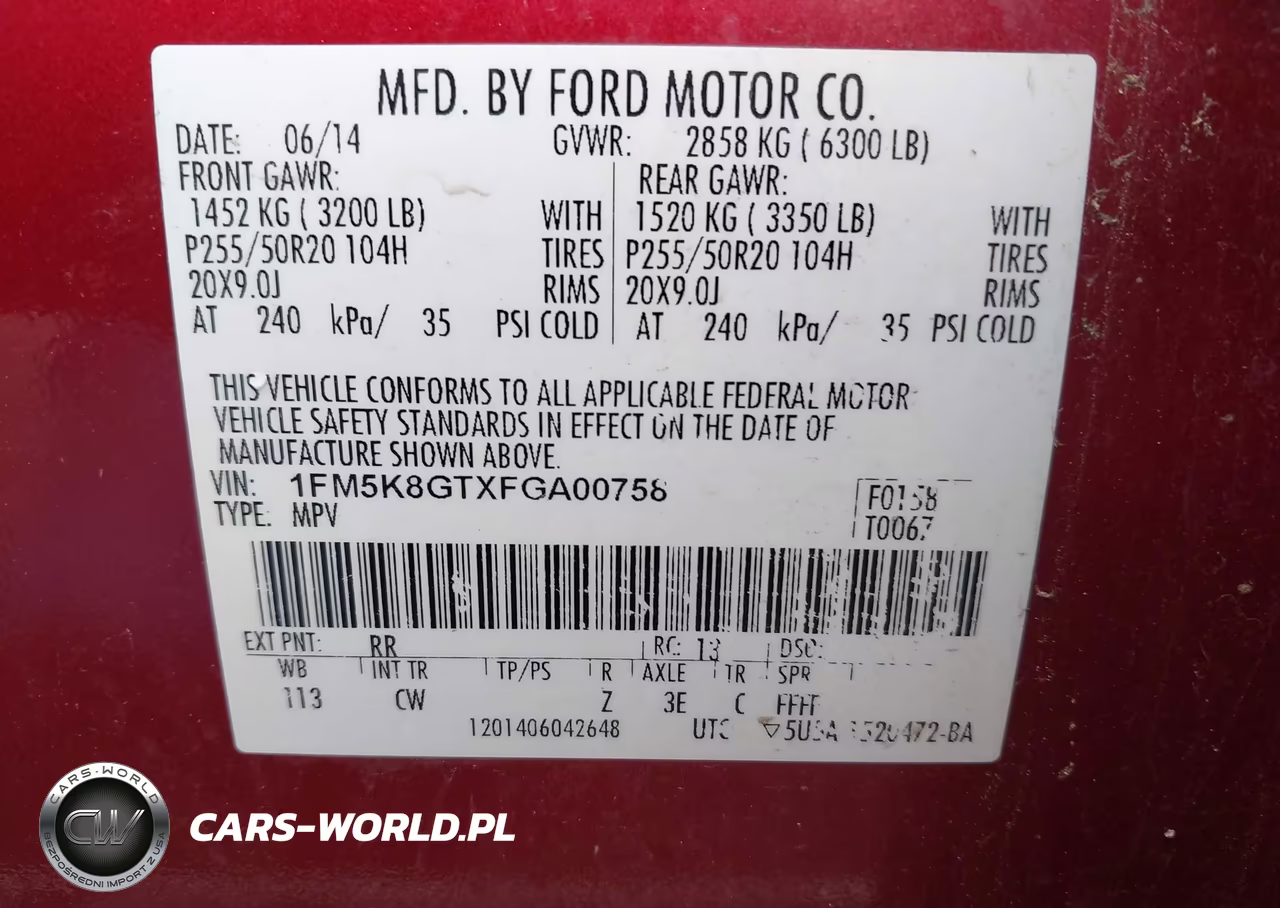 2015 Ford Explorer Sport VIN:1FM5K8GTXFGA00758 - 9