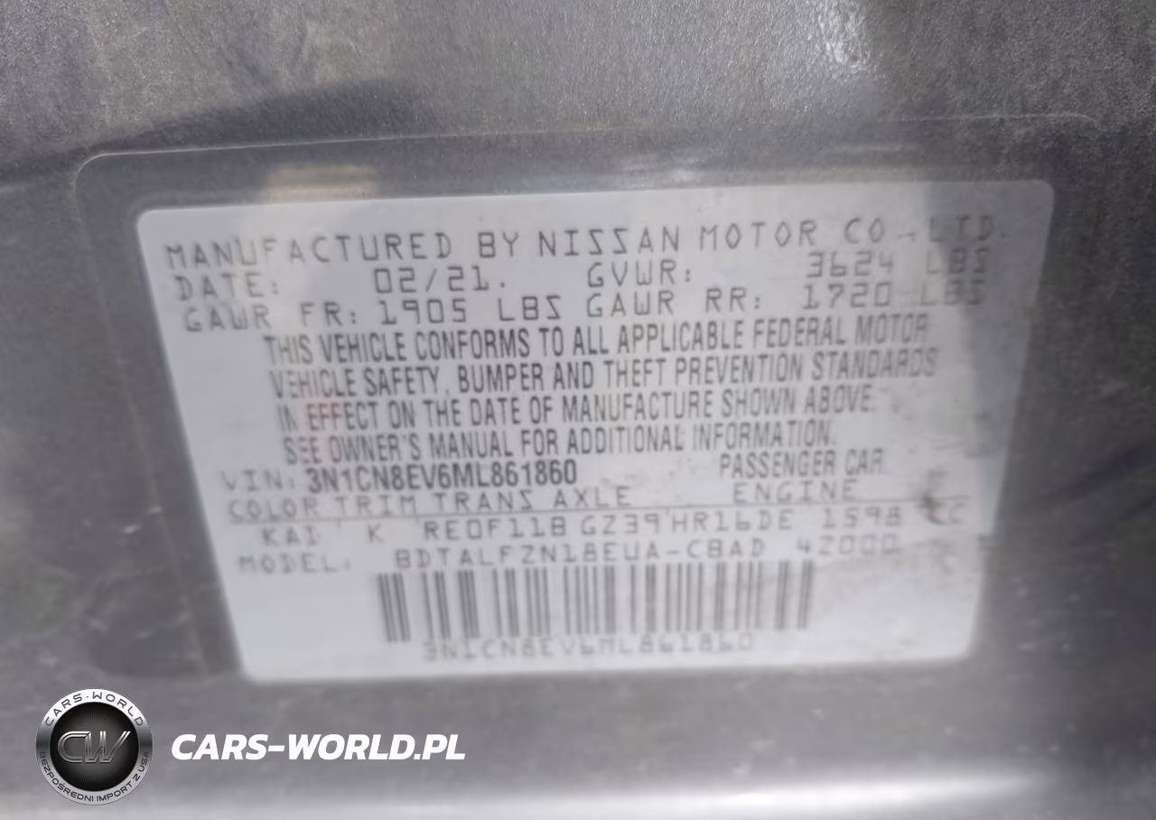 2021 Nissan Versa Sv Xtronic Cvt VIN:3N1CN8EV6ML861860 - 9