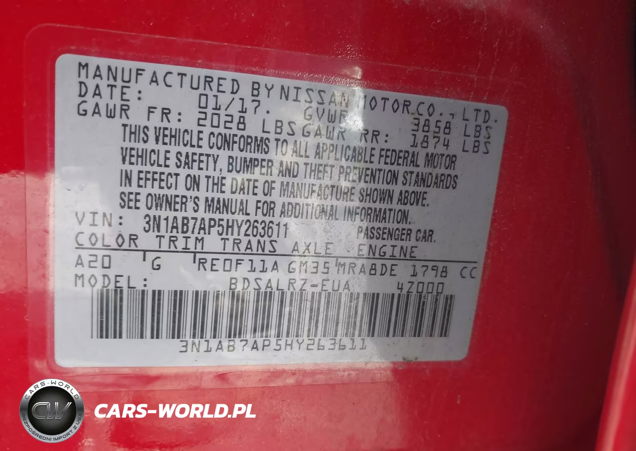 2017 Nissan Sentra Sr VIN:3N1AB7AP5HY263611 - 9