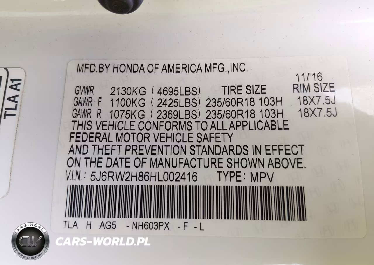 2017 Honda Cr-V Ex-L-Ex-L Navi VIN:5J6RW2H86HL002416 - 9