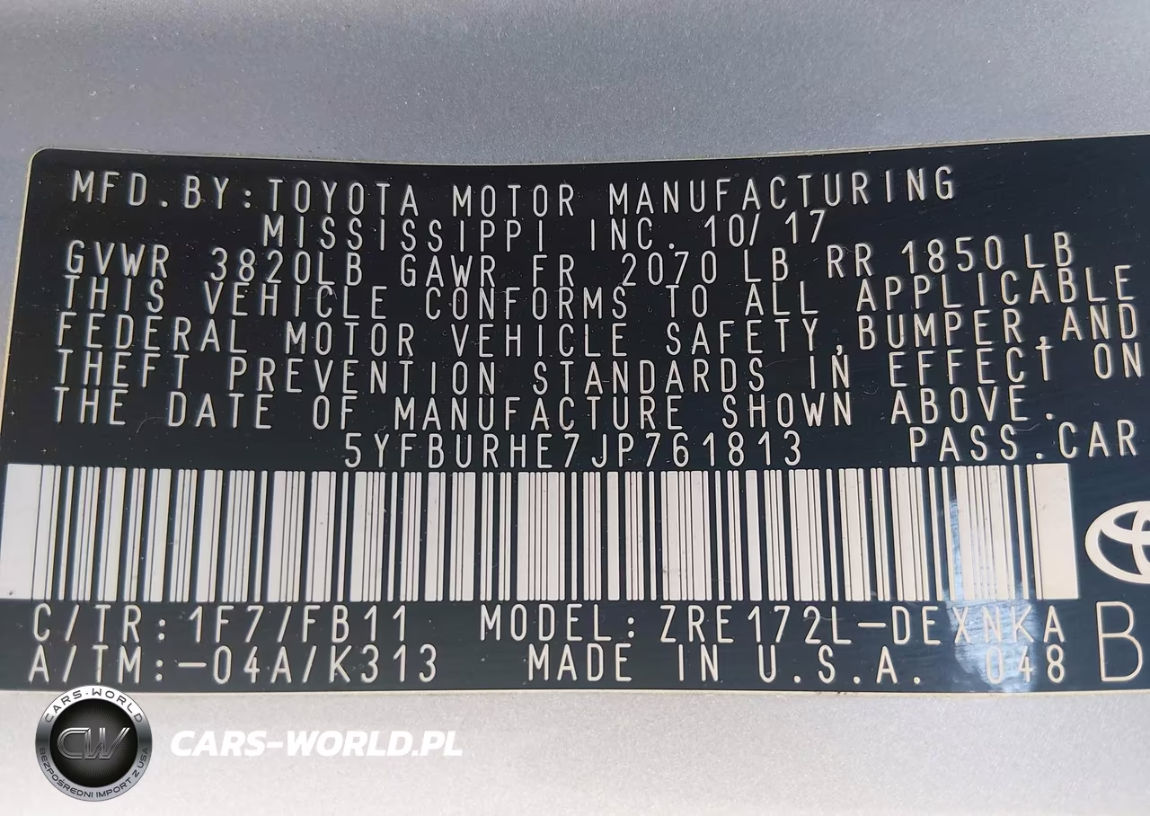 2018 Toyota Corolla Le VIN:5YFBURHE7JP761813 - 9