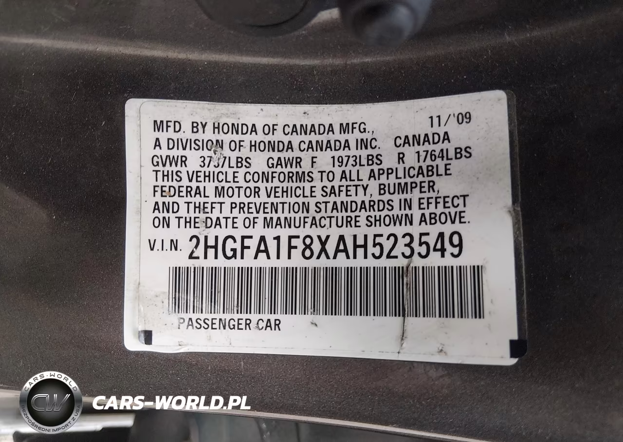 2010 Honda Civic Ex VIN:2HGFA1F8XAH523549 - 9
