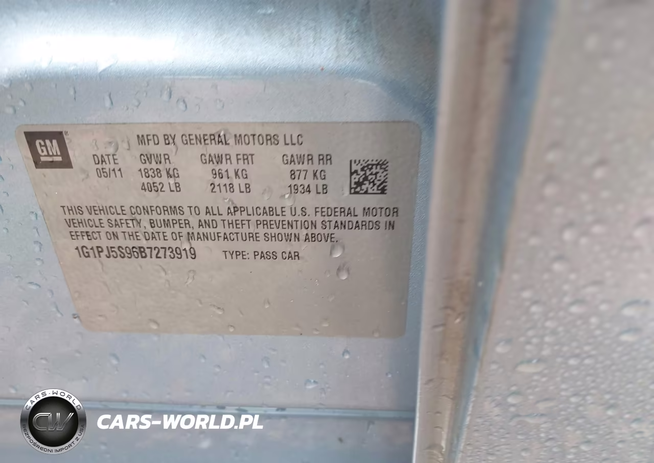 2011 Chevrolet Cruze Eco VIN:1G1PJ5S96B7273919 - 9