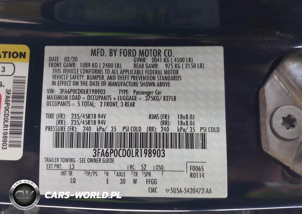 2020 Ford Fusion Sel VIN:3FA6P0CD0LR198903 - 9