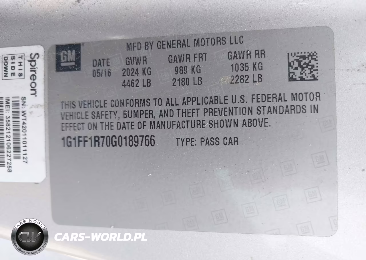 2016 Chevrolet Camaro 1Ss VIN:1G1FF1R70G0189766 - 9