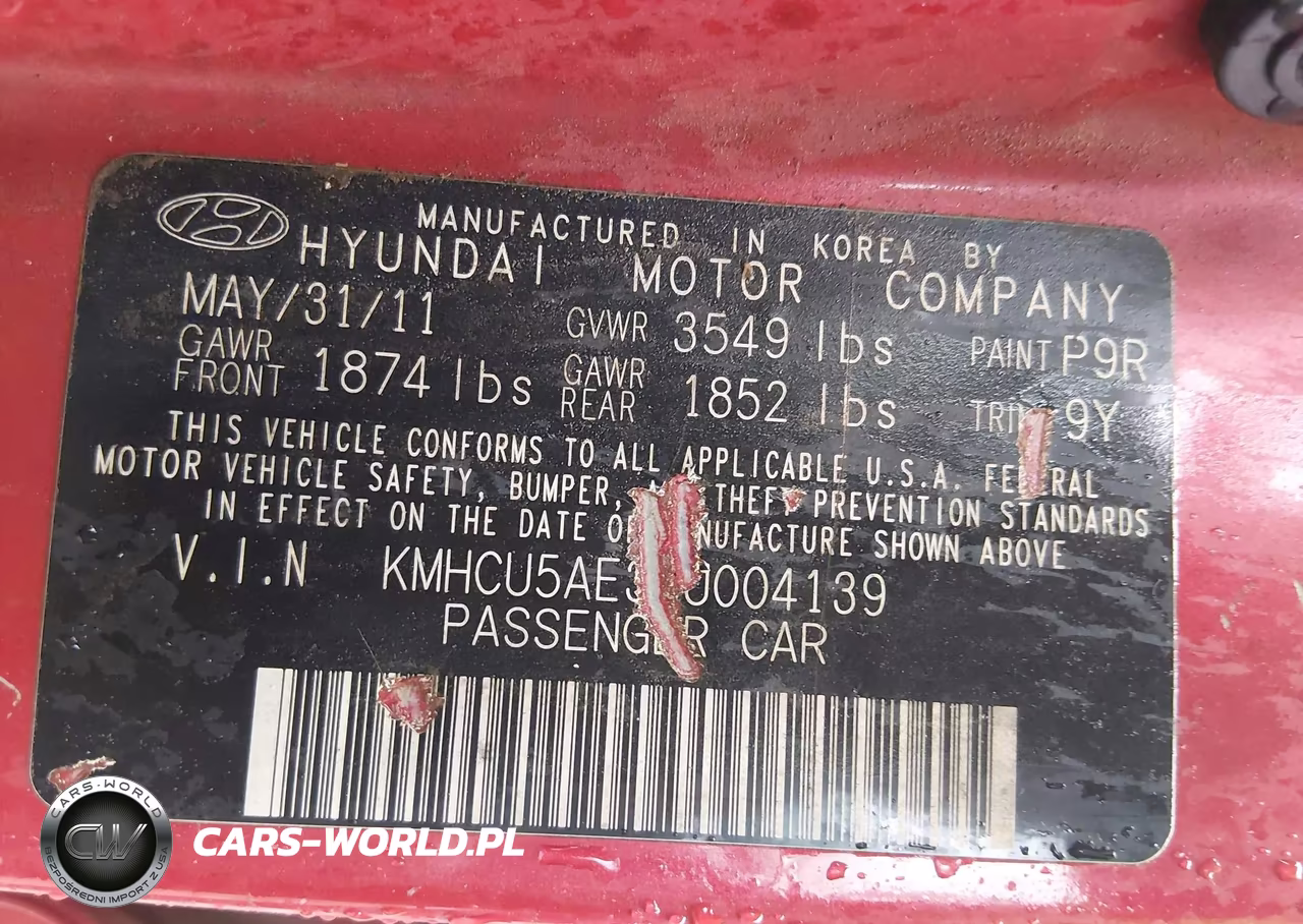 2012 Hyundai Accent Se VIN:KMHCU5AE3CU004139 - 9