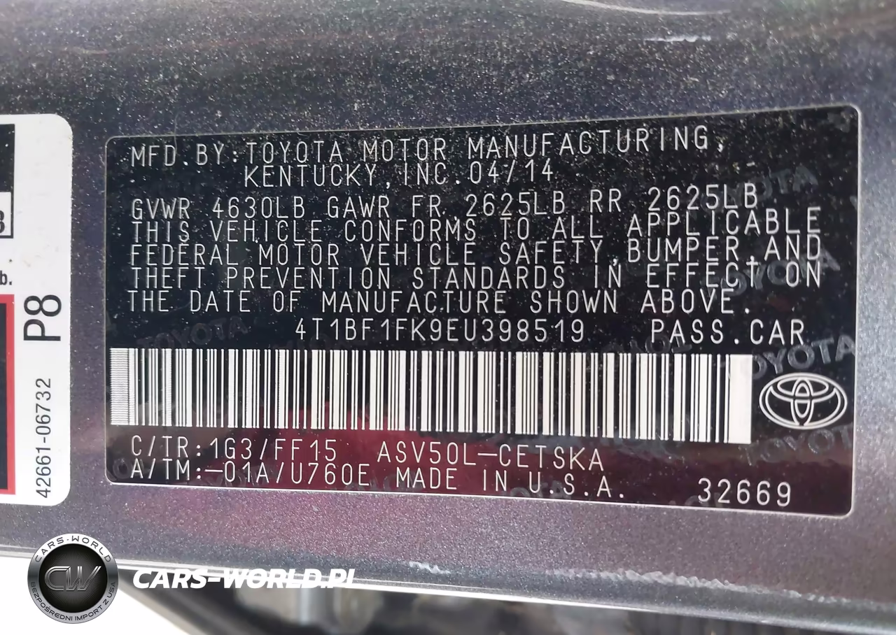 2014 Toyota Camry Se Sport VIN:4T1BF1FK9EU398519 - 9
