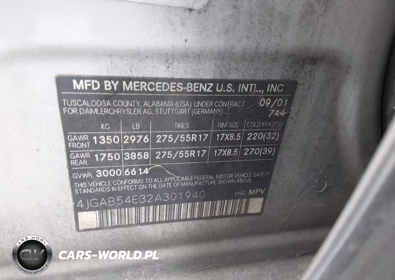 2002 Mercedes-Benz Ml 320 VIN:4JGAB54E32A301940 - 9