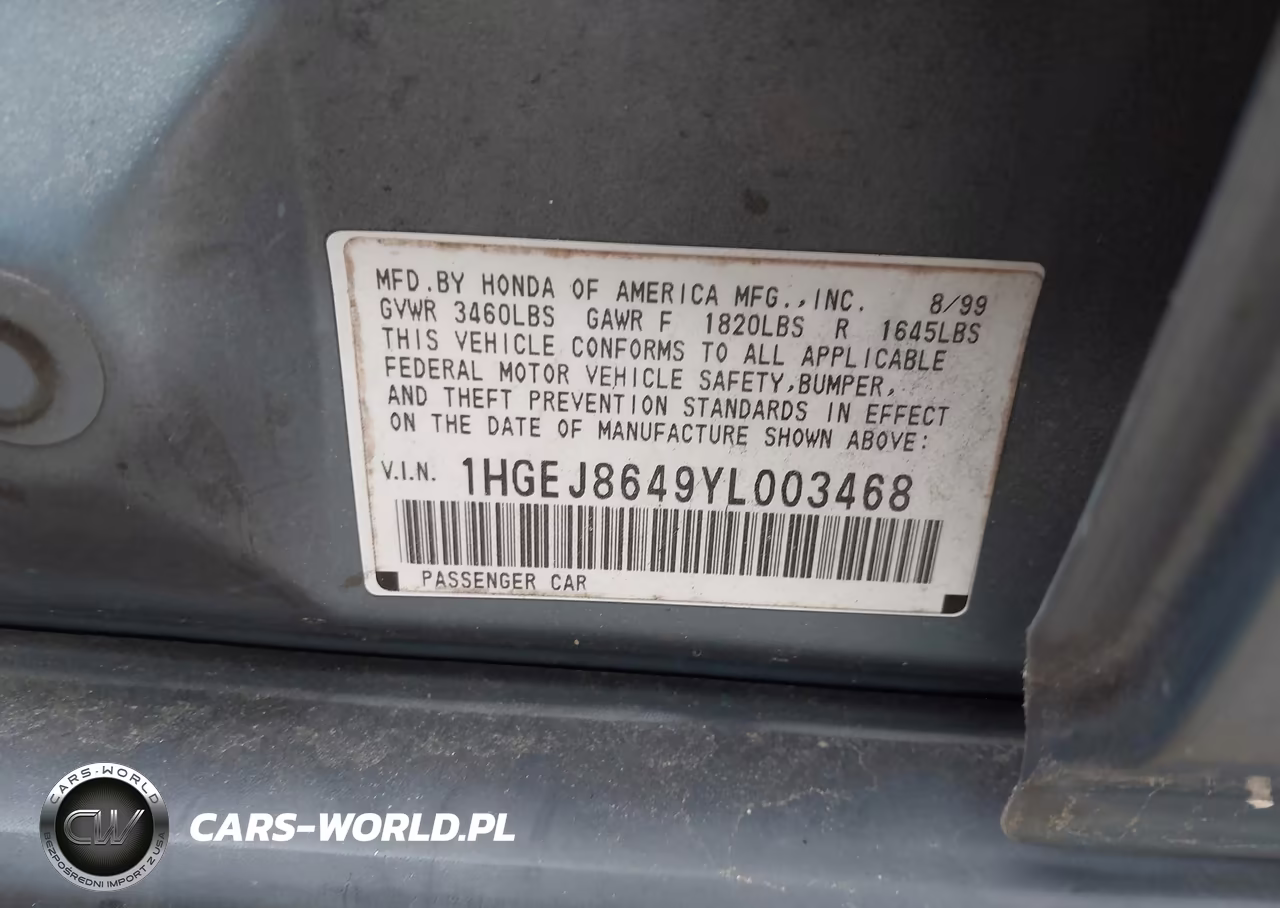 2000 Honda Civic Ex VIN:1HGEJ8649YL003468 - 9