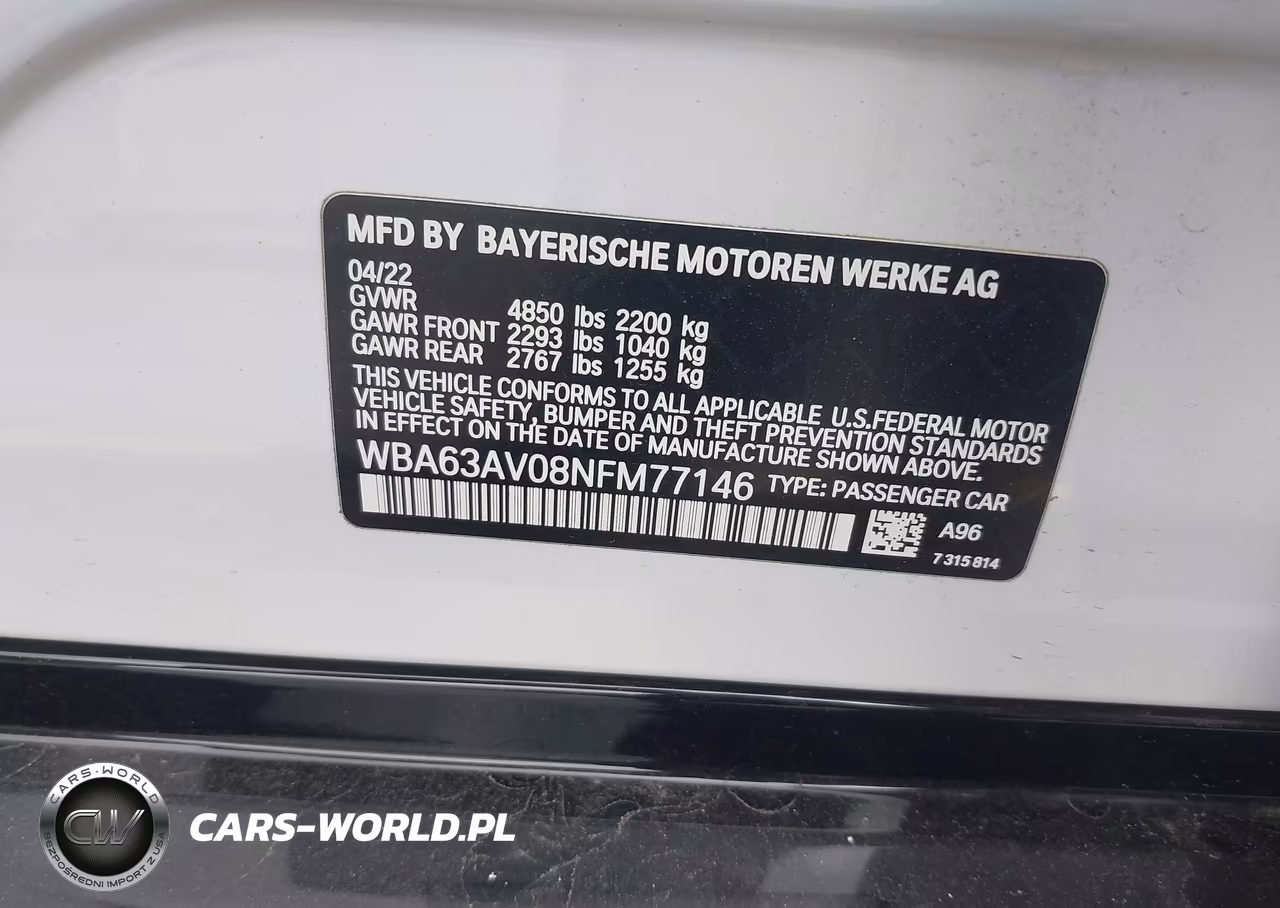 2022 BMW 430I Gran Coupe VIN:WBA63AV08NFM77146 - 9