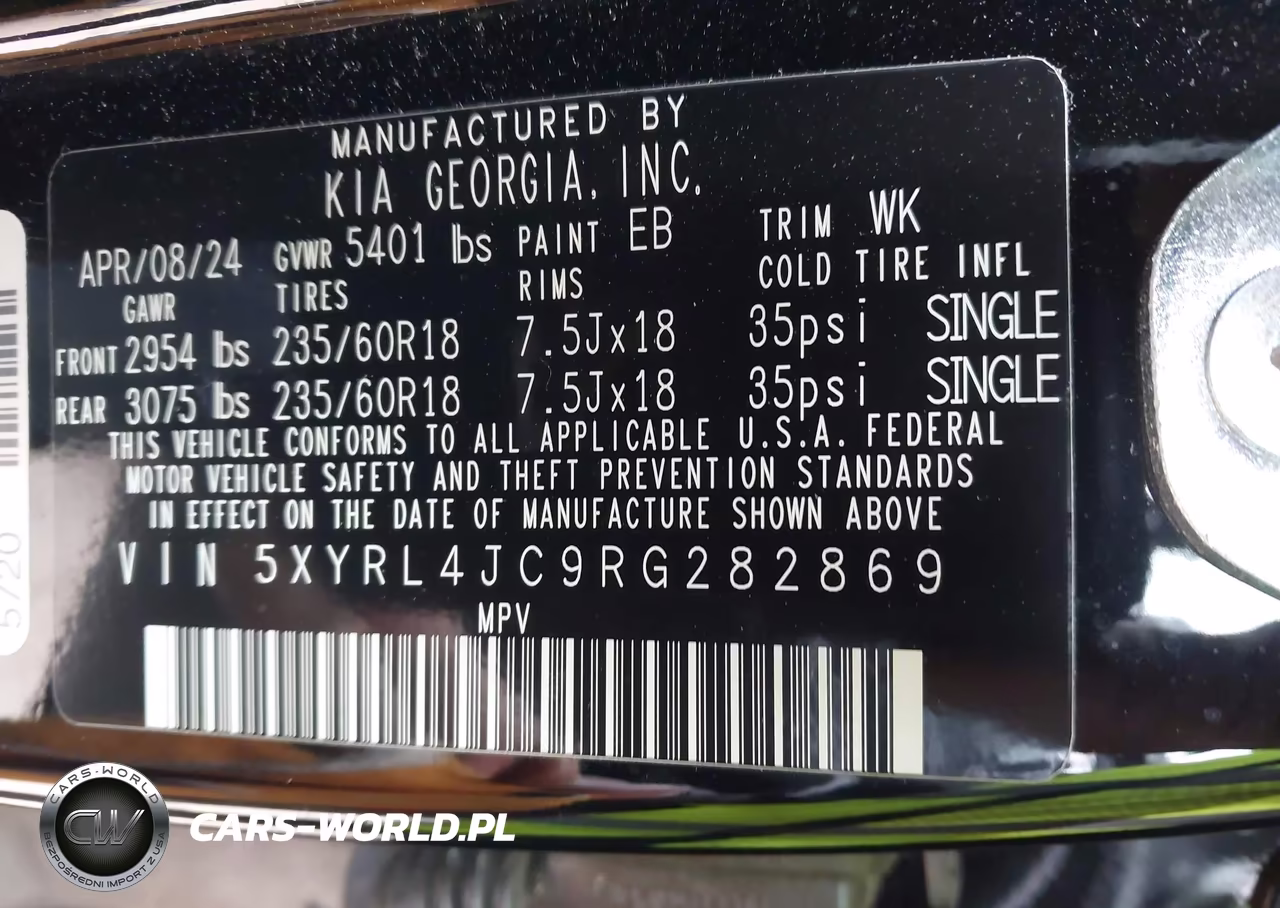 2024 Kia Sorento S VIN:5XYRL4JC9RG282869 - 9