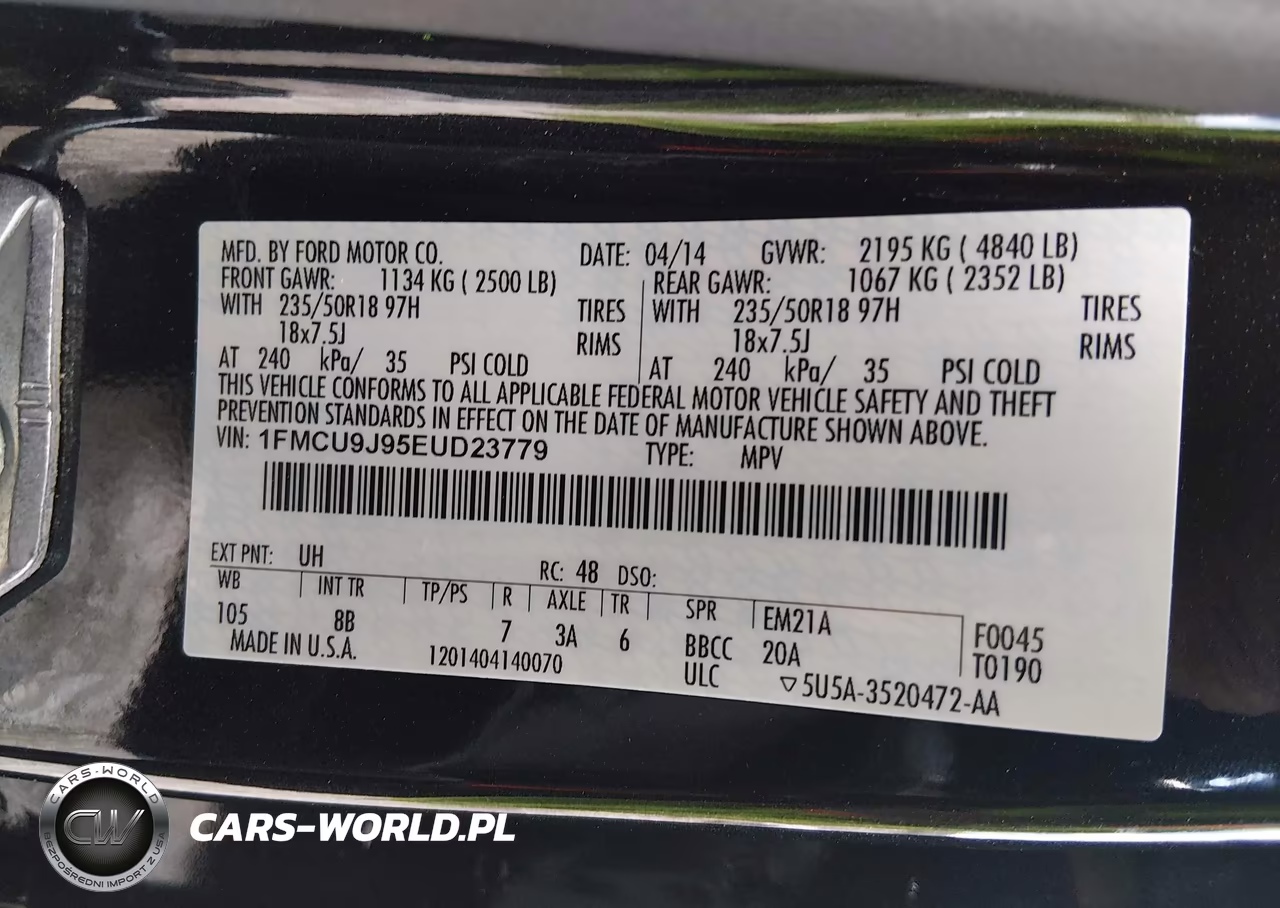 2014 Ford Escape Titanium VIN:1FMCU9J95EUD23779 - 9