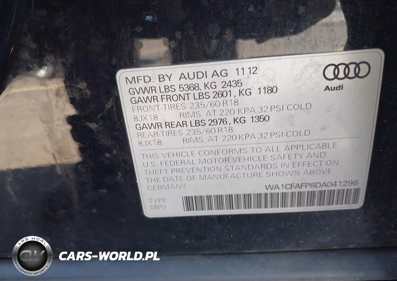 2013 Audi Q5 2.0T Premium VIN:WA1CFAFP8DA041296 - 9