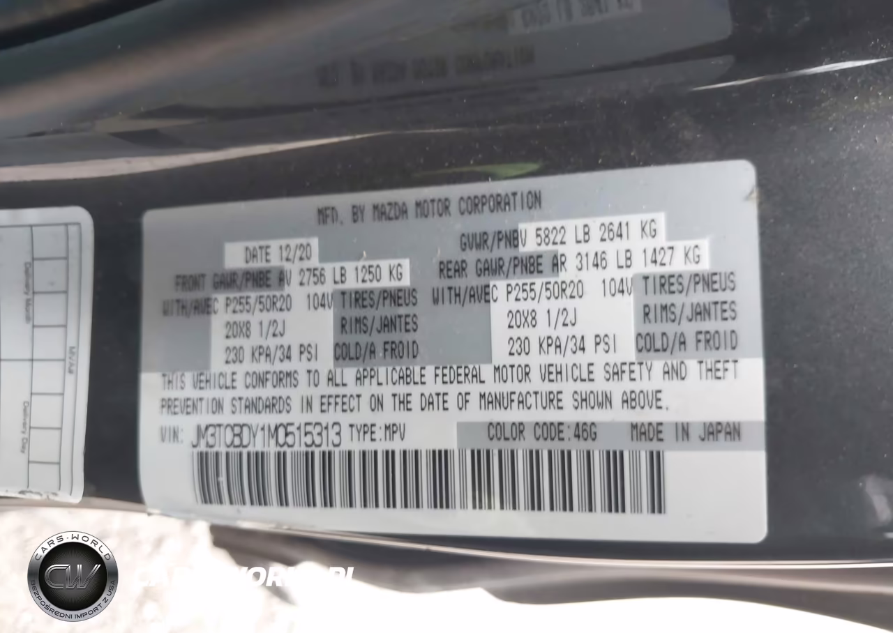 2021 Mazda Cx-9 Grand Touring VIN:JM3TCBDY1M0515313 - 9