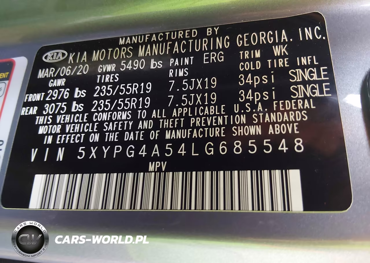 2020 Kia Sorento 3.3L S VIN:5XYPG4A54LG685548 - 9