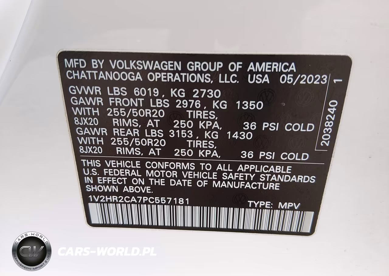 2023 Volkswagen Atlas 3.6L V6 Se W-Technology VIN:1V2HR2CA7PC557181 - 9
