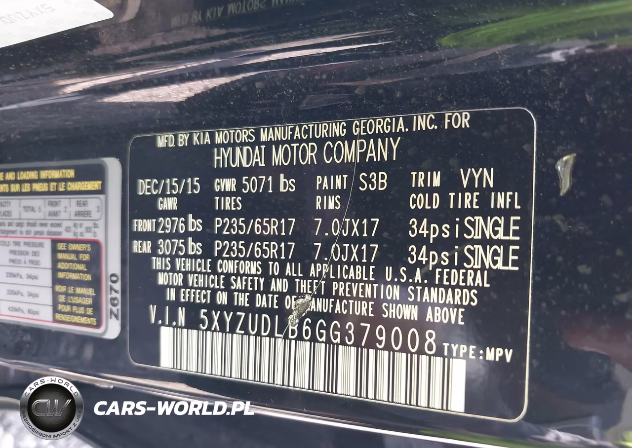 2016 Hyundai Santa Fe Sport 2.4L VIN:5XYZUDLB6GG379008 - 9