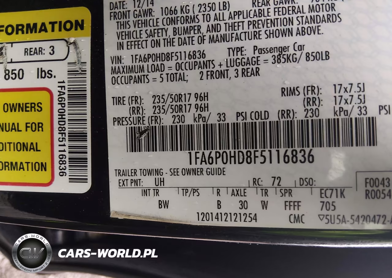 2015 Ford Fusion Se VIN:1FA6P0HD8F5116836 - 9