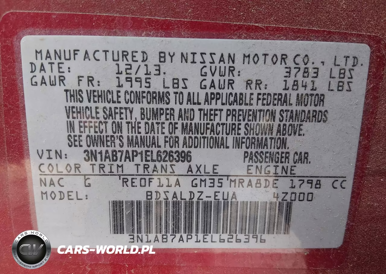 2014 Nissan Sentra Sv VIN:3N1AB7AP1EL626396 - 9