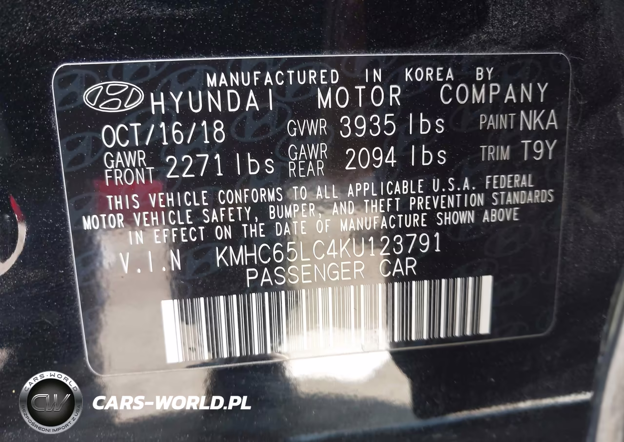 2019 Hyundai Ioniq Hybrid Blue VIN:KMHC65LC4KU123791 - 9