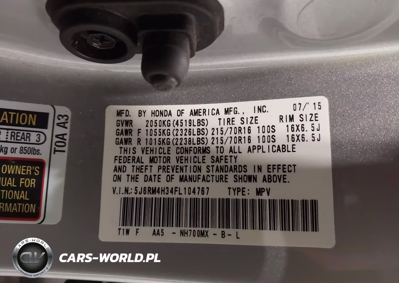 2015 Honda Cr-V Lx VIN:5J6RM4H34FL104767 - 9