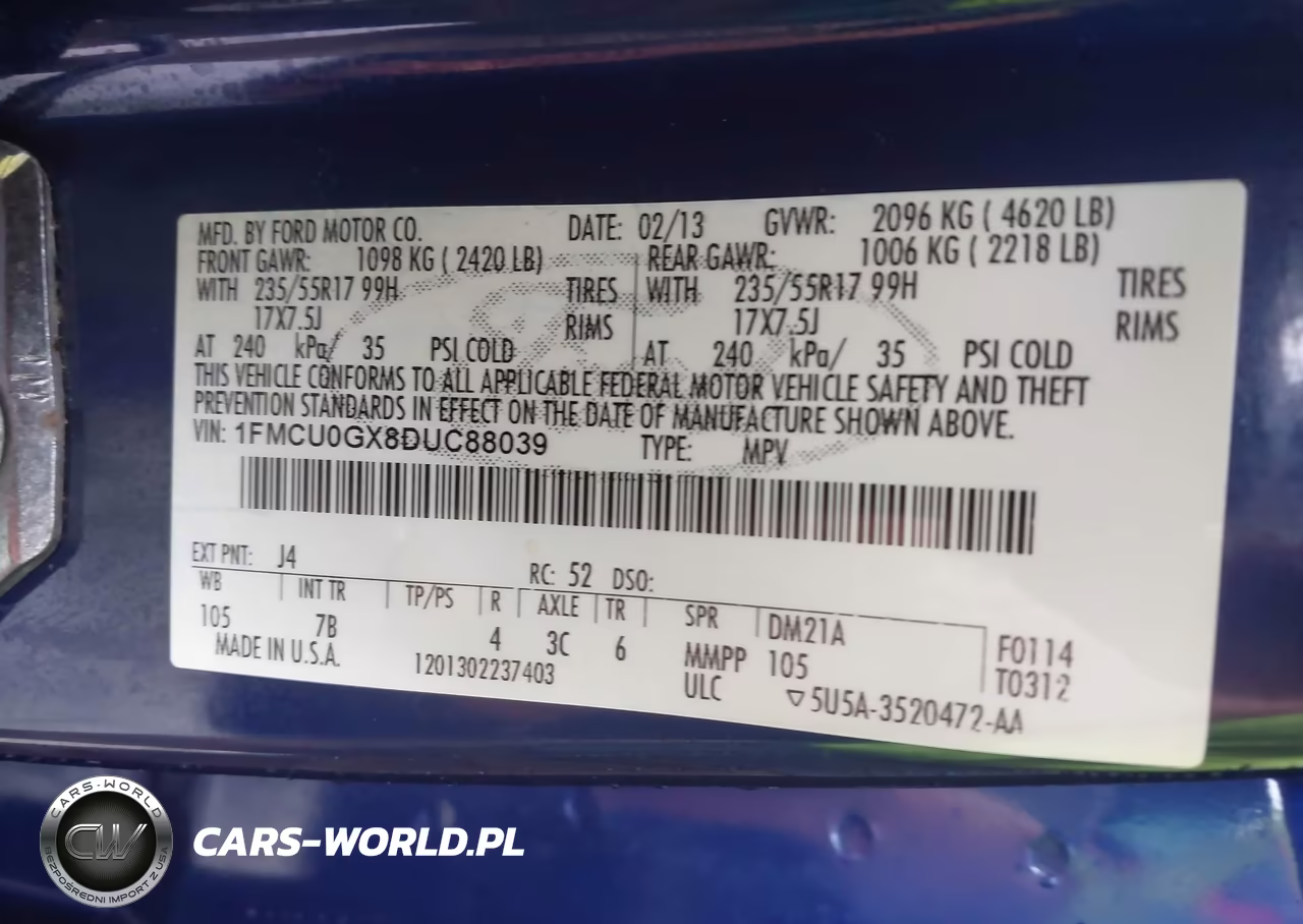 2013 Ford Escape Se VIN:1FMCU0GX8DUC88039 - 9