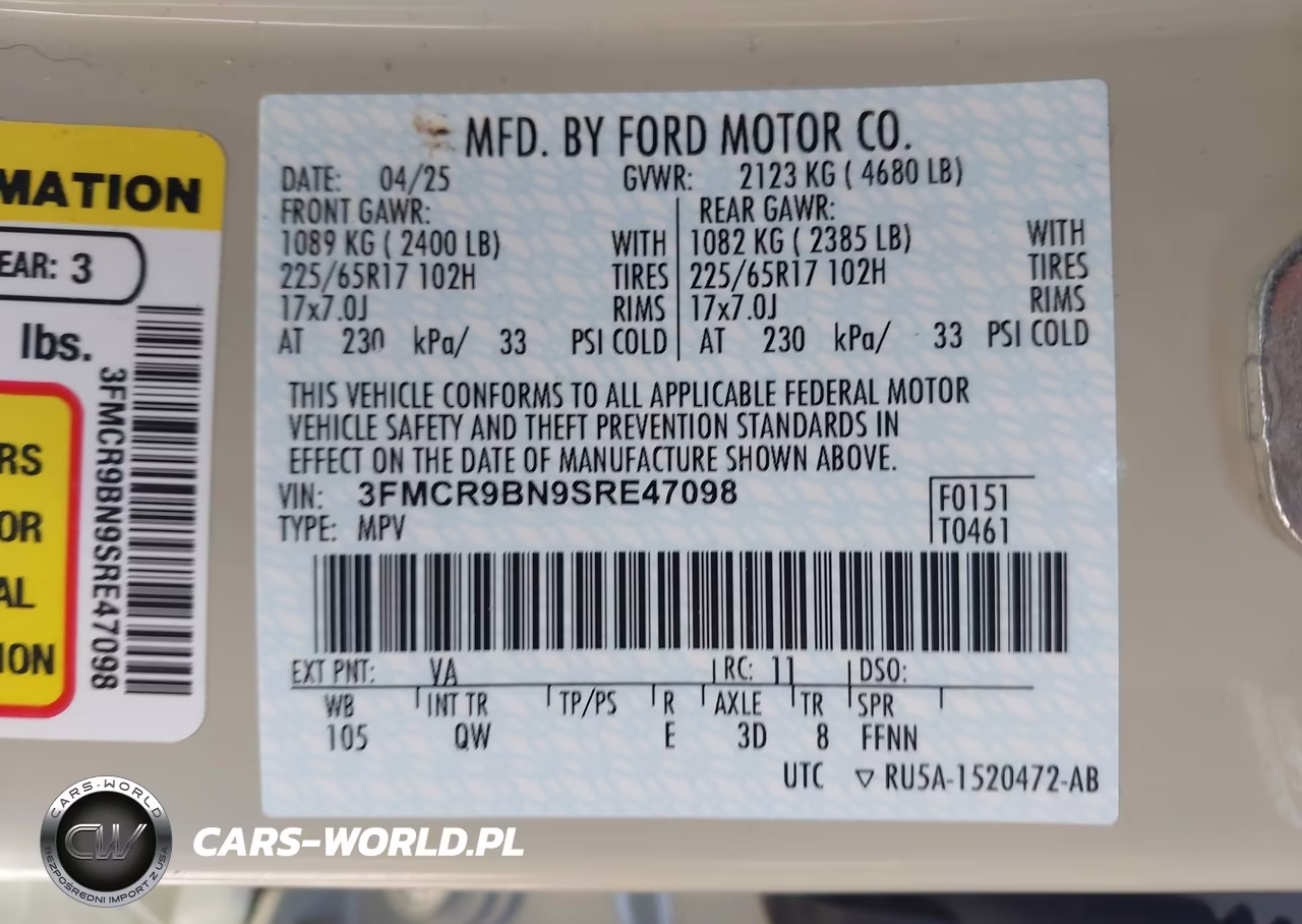 2025 Ford Bronco Sport Big Bend VIN:3FMCR9BN9SRE47098 - 9