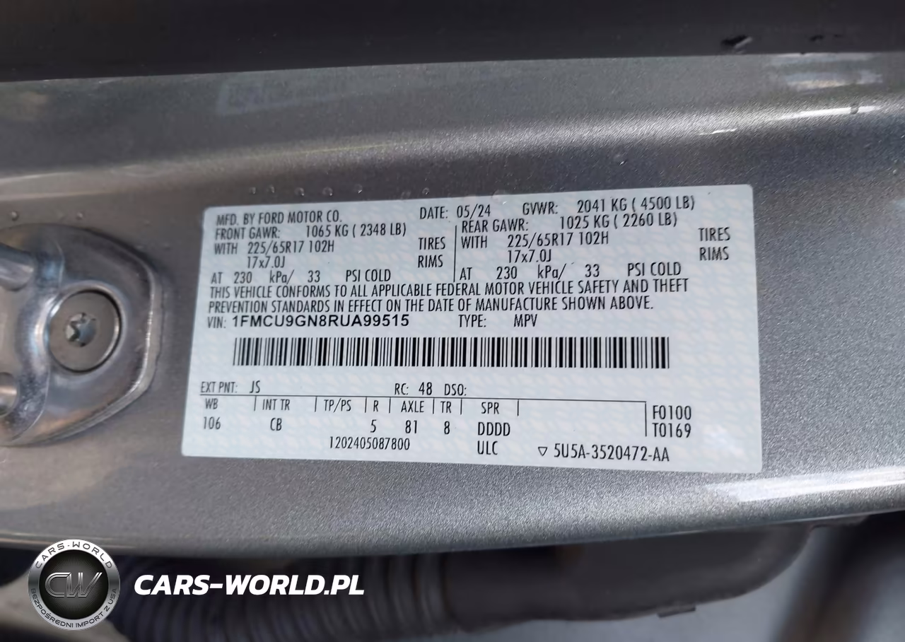 2024 Ford Escape Active VIN:1FMCU9GN8RUA99515 - 9