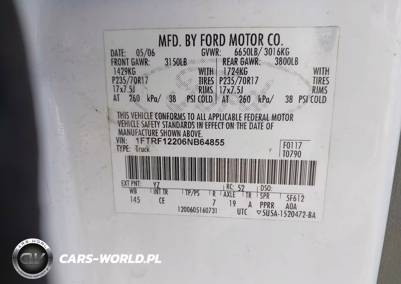 2006 Ford F-150 Stx-Xl-Xlt VIN:1FTRF12206NB64855 - 9