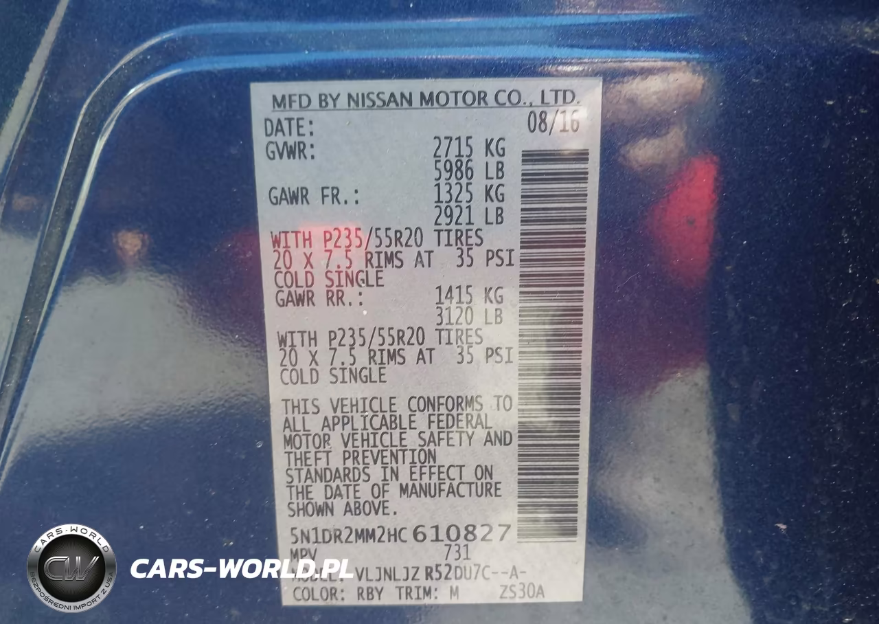 2017 Nissan Pathfinder Platinum VIN:5N1DR2MM2HC610827 - 9