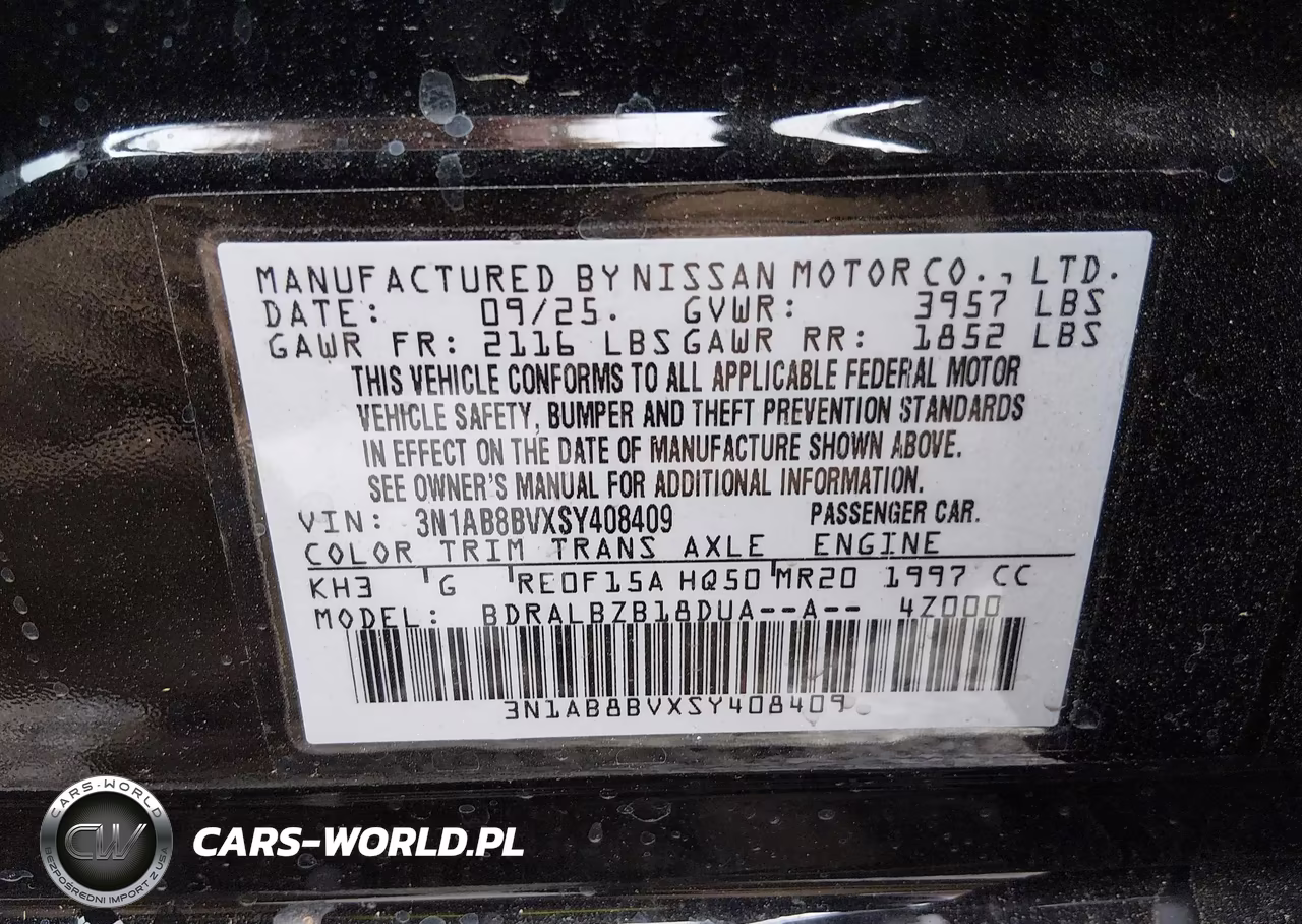 2025 Nissan Sentra S VIN:3N1AB8BVXSY408409 - 9